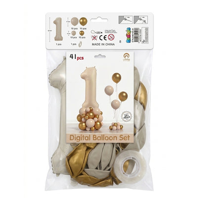 Party Decoration Digital Balloon Garland Kit - Number 1 - 41 Pcs