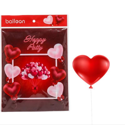 Party Balloon Heart Shape - Red Colour - 50Pcs Set