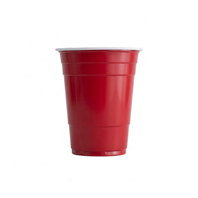 Coloured Disposable Plastic Cup For Party - 16 Oz - Red - 25 Pcs