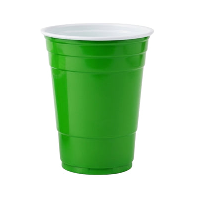 Coloured Disposable Plastic Cup For Party - 16 Oz - Green - 25 Pcs