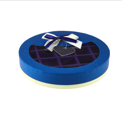 Hotpack Round Shape 21 Portion Gift Chocolate Box - Blue - 19X19X4 Cm