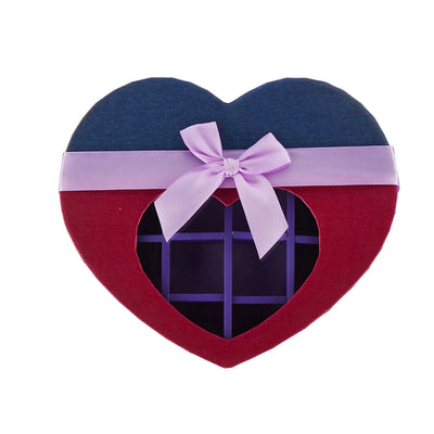 Hotpack Heart Shape 21 Portion Gift Chocolate Box - Purple - 22X19X4 Cm