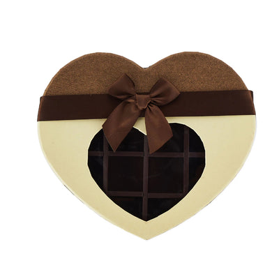 Hotpack Heart Shape 21 Portion Gift Chocolate Box - Brown - 22X19X4 Cm