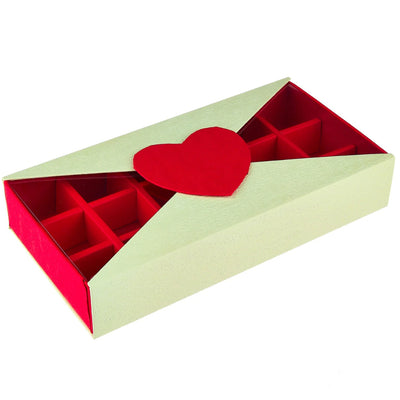 Hotpack Rectangular Shape 18 Portion Gift Chocolate Box - Red - 24X12.5X4.5 Cm
