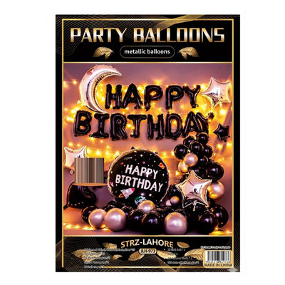 Happy Birthday Party Decoration Balloon Kit With Pentagram & Foil Balloon