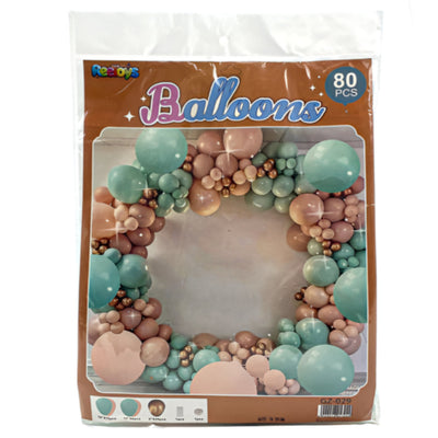 Party Decoration Balloon Garland Kit With Ribbon Set - 80 Pcs