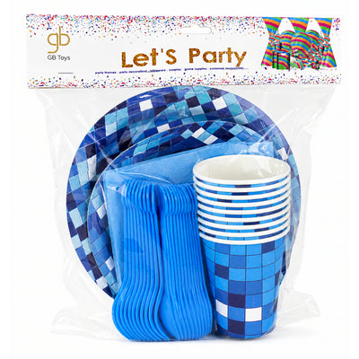Disposable 10pcs Party Set - Dining Set - Blue Colour