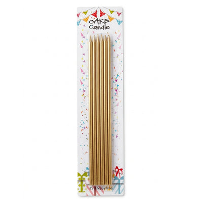 Happy Birthday Party Candle 6Pcs - Mettalic Gold