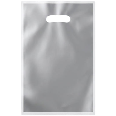 Party Gift Loot Bag Plain - Silver Colour - Pack Of 6 Pcs - 25X16.5 Cm