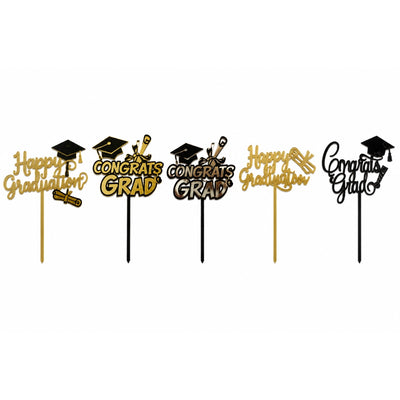 Graduation Acrylic Cake Topper Assorted - 1 Piece