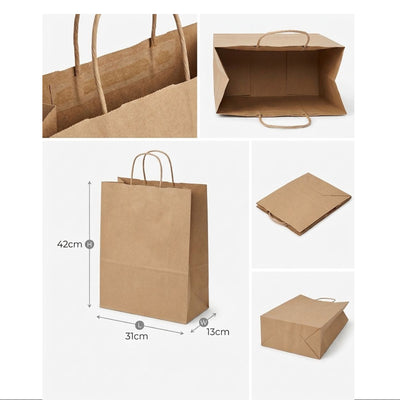 Gift Kraft Brown Paper Bag - Plain Cover - 31X42X13 Cm