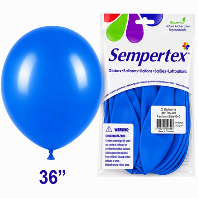 Sempertex Latex Balloons - Blue - Pack Of 2 - 36 Inch (Uninflated)