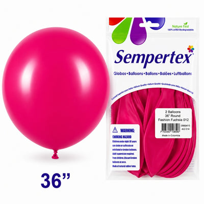 Sempertex Latex Balloons - Fuchsia - Pack Of 2 - 36 Inch (Uninflated)
