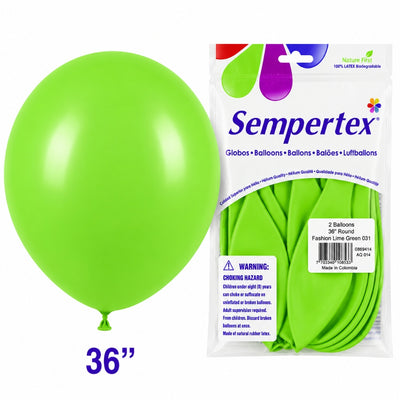 Sempertex Latex Balloons - Lime Green - Pack Of 2 - 36 Inch (Uninflated)