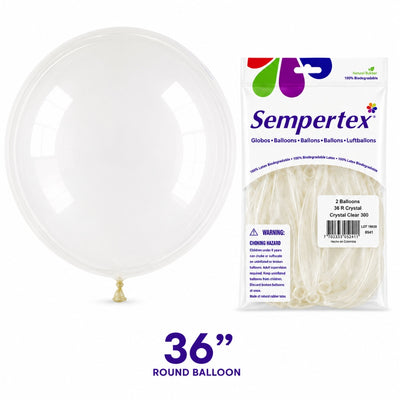 Sempertex Latex Balloons - Crystal Clear - Pack Of 2 - 36 Inch (Uninflated)