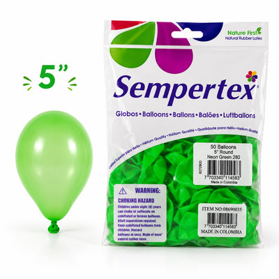 Sempertex Latex Balloons - Neon Green - Pack Of 50 - 5 Inch (Uninflated)