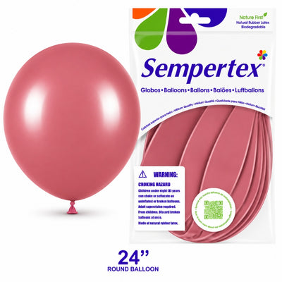 Sempertex Latex Balloons - Rosewood - Pack Of 3 - 24 Inch (Uninflated)