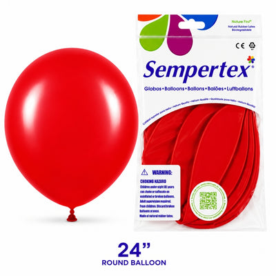 Sempertex Latex Balloons - Red - Pack Of 3 - 24 Inch (Uninflated)
