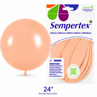 Sempertex Latex Balloons - Peach Blush - Pack Of 3 - 24 Inch (Uninflated)