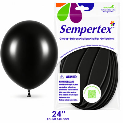 Sempertex Latex Balloons - Black - Pack Of 3 - 24 Inch (Uninflated)