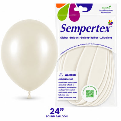 Sempertex Latex Balloons - Satin White - Pack Of 3 - 24 Inch (Uninflated)