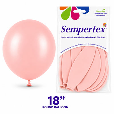 Sempertex Latex Balloons - Pastel Matte Pink - Pack Of 6 - 18 Inch (Uninflated)