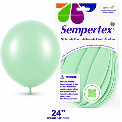 Sempertex Latex Balloons - Pastel Matte Green - Pack Of 3 - 24 Inch (Uninflated)