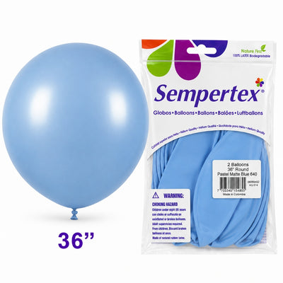 Sempertex Latex Balloons - Pastel Matte Blue - Pack Of 2 - 36 Inch (Uninflated)