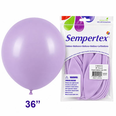 Sempertex Latex Balloons - Pastel Matte Lilac - Pack Of 2 - 36 Inch (Uninflated)