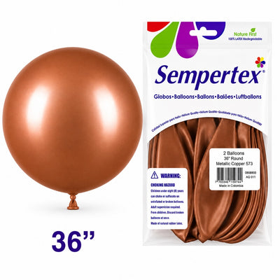 Sempertex Latex Balloons - Metallic Copper - Pack Of 2 - 36 Inch (Uninflated)