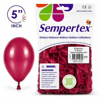 Sempertex Latex Balloons - Raspberry - Pack Of 50 - 5 Inch (Uninflated)