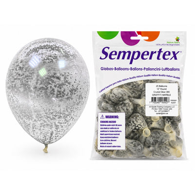 Sempertex Crystal Clear Graffiti Marble Latex Balloons - Pack Of 25 - 12 Inch (Uninflated)