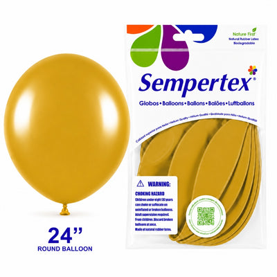 Sempertex Latex Balloons - Mustard - Pack Of 3 - 24 Inch (Uninflated)