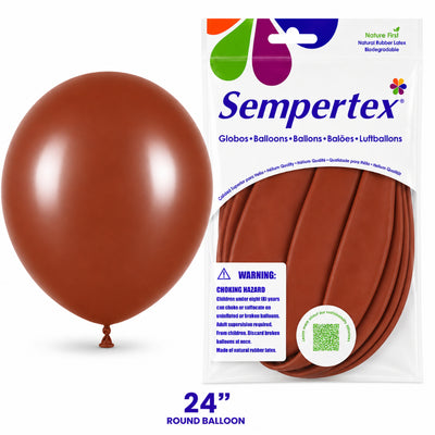 Sempertex Latex Balloons - Terracotta - Pack Of 3 - 24 Inch (Uninflated)