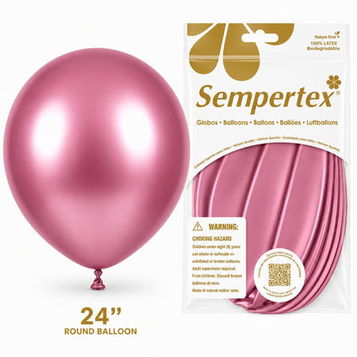Sempertex Latex Balloons - Reflex Pink - Pack Of 3 - 24 Inch (Uninflated)