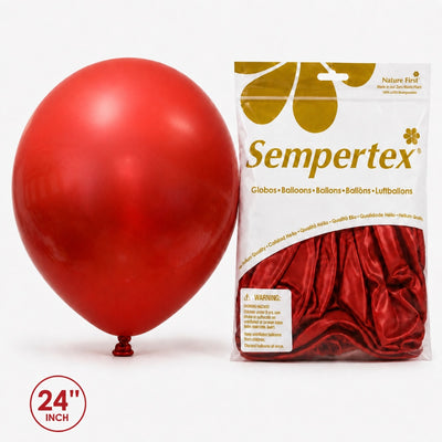 Sempertex Latex Balloons - Reflex Crystal Red - Pack Of 10 - 24 Inch (Uninflated)