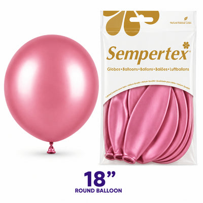 Sempertex Latex Balloons - Reflex Pink - Pack Of 6 - 18 Inch (Uninflated)