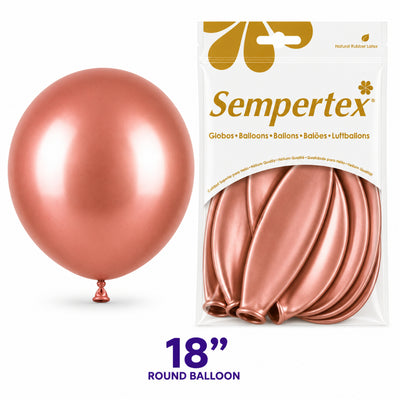 Sempertex Latex Balloons - Reflex Rose Gold - Pack Of 6 - 18 Inch (Uninflated)