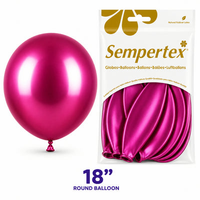 Sempertex Latex Balloons - Reflex Fuchsia - Pack Of 6 - 18 Inch (Uninflated)