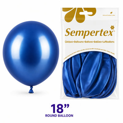 Sempertex Latex Balloons - Reflex Blue - Pack Of 6 - 18 Inch (Uninflated)