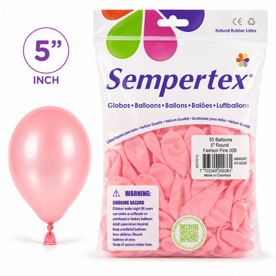 Sempertex Latex Balloons - Pink - Pack Of 50 - 5 Inch (Uninflated)