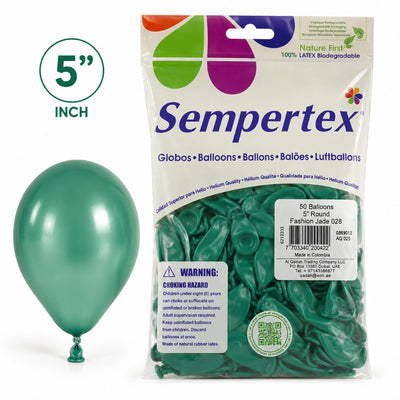 Sempertex Latex Balloons - Jade - Pack Of 50 - 5 Inch (Uninflated)