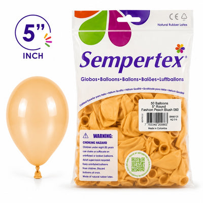 Sempertex Latex Balloons - Peach Blush - Pack Of 50 - 5 Inch (Uninflated)