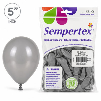 Sempertex Latex Balloons - Grey - Pack Of 50 - 5 Inch (Uninflated)