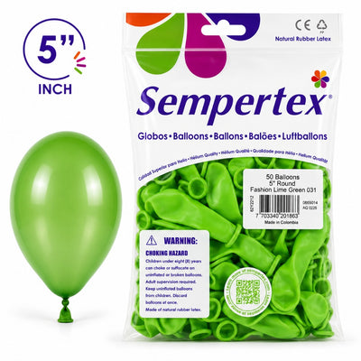 Sempertex Latex Balloons - Lime Green - Pack Of 50 - 5 Inch (Uninflated)