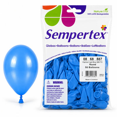 Sempertex Latex Balloons - Light Blue - Pack Of 50 - 5 Inch (Uninflated)