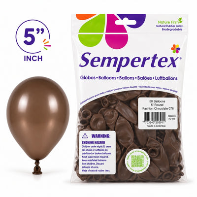 Sempertex Latex Balloons - Chocolate - Pack Of 50 - 5 Inch (Uninflated)