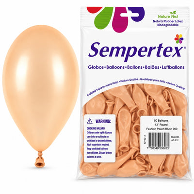 Sempertex Latex Balloons - Peach Blush - Pack Of 50 - 12 Inch (Uninflated)