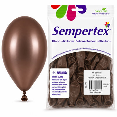 Sempertex Latex Balloons - Chocolate - Pack Of 50 - 12 Inch (Uninflated)