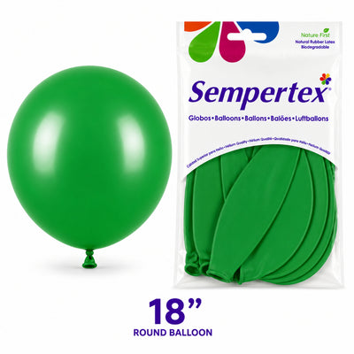 Sempertex Latex Balloons - Green - Pack Of 6 - 18 Inch (Uninflated)